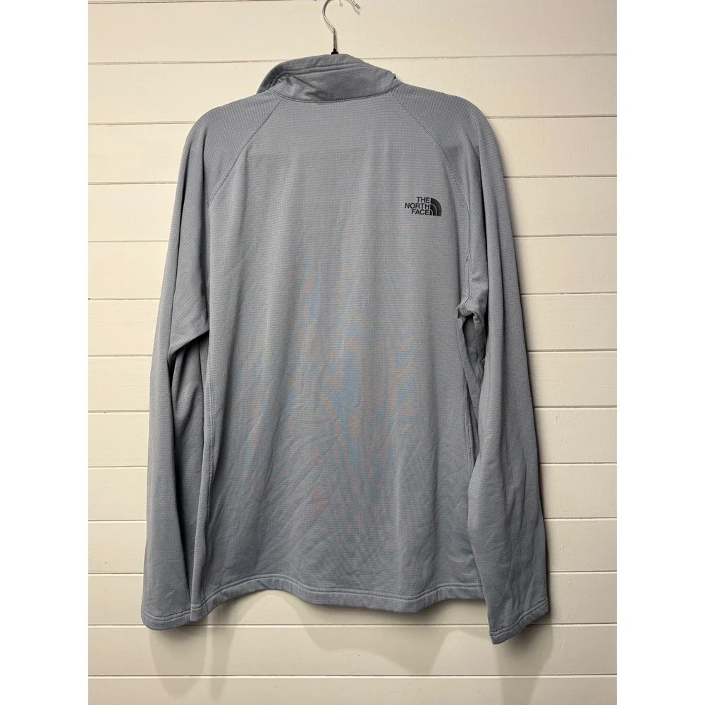 The North Face Echo Rock 1/4 Zip Mens XL Grey Waffle Grid Fleece Pullover Jacket